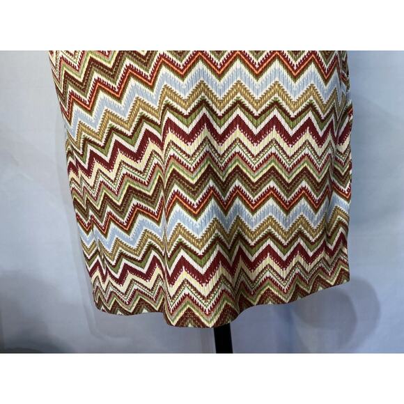 New Chevron 70s Style Orange Brown Cutout Dress Rue21 Women's Juniors Large - Picture 5 of 11
